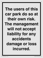 IR578: Carpark liability disclaimer