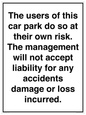 IR578: Carpark liability disclaimer