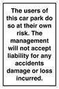 IR578: Carpark liability disclaimer