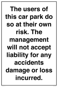 IR578: Carpark liability disclaimer
