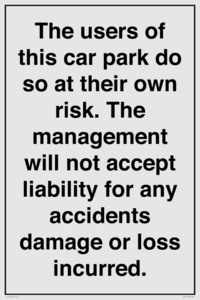 IR578: Carpark liability disclaimer