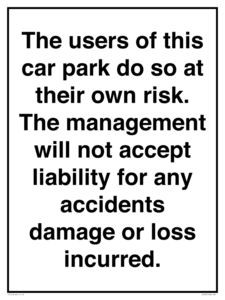 IR578: Carpark liability disclaimer