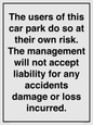 IR578: Carpark liability disclaimer