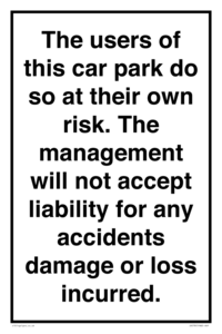 IR578: Carpark liability disclaimer