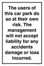 IR578: Carpark liability disclaimer