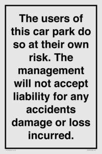 IR578: Carpark liability disclaimer