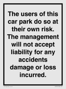 IR578: Carpark liability disclaimer
