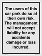IR578: Carpark liability disclaimer
