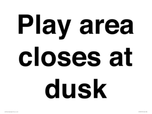 IV10015: Play area closes at dusk