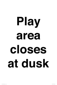 IV10015: Play area closes at dusk