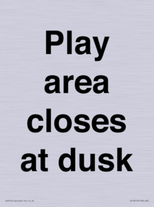 IV10015: Play area closes at dusk