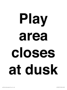 IV10015: Play area closes at dusk