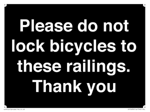 IV10430: Please do not lock bicycles to these railings. Thank you