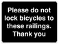 IV10430: Please do not lock bicycles to these railings. Thank you