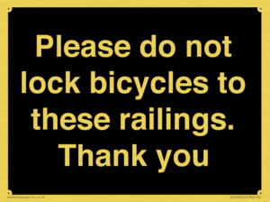 IV10430: Please do not lock bicycles to these railings. Thank you
