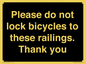 IV10430: Please do not lock bicycles to these railings. Thank you