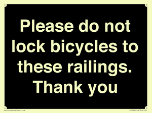 IV10430: Please do not lock bicycles to these railings. Thank you
