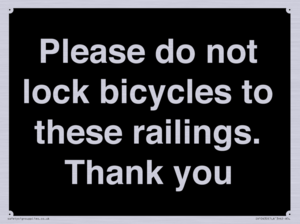 IV10430: Please do not lock bicycles to these railings. Thank you