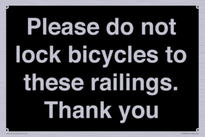 IV10430: Please do not lock bicycles to these railings. Thank you