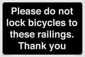IV10430: Please do not lock bicycles to these railings. Thank you