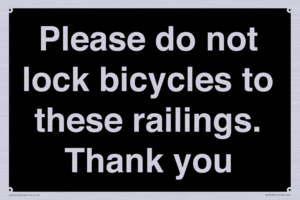 IV10430: Please do not lock bicycles to these railings. Thank you