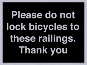 IV10430: Please do not lock bicycles to these railings. Thank you