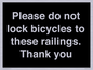 IV10430: Please do not lock bicycles to these railings. Thank you