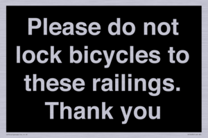 IV10430: Please do not lock bicycles to these railings. Thank you