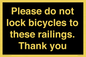 IV10430: Please do not lock bicycles to these railings. Thank you