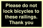 IV10430: Please do not lock bicycles to these railings. Thank you
