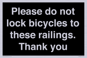 IV10430: Please do not lock bicycles to these railings. Thank you