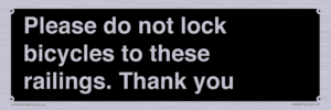 IV10430: Please do not lock bicycles to these railings. Thank you