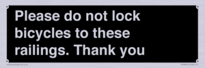 IV10430: Please do not lock bicycles to these railings. Thank you
