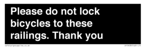 IV10430: Please do not lock bicycles to these railings. Thank you