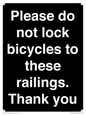 IV10430: Please do not lock bicycles to these railings. Thank you
