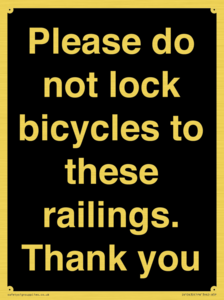 IV10430: Please do not lock bicycles to these railings. Thank you
