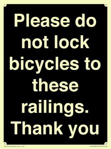 IV10430: Please do not lock bicycles to these railings. Thank you