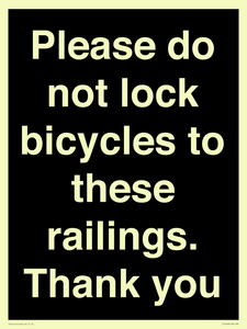 IV10430: Please do not lock bicycles to these railings. Thank you