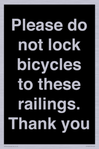 IV10430: Please do not lock bicycles to these railings. Thank you