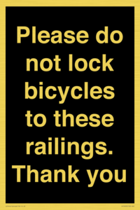 IV10430: Please do not lock bicycles to these railings. Thank you