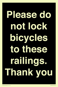 IV10430: Please do not lock bicycles to these railings. Thank you