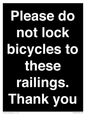 IV10430: Please do not lock bicycles to these railings. Thank you