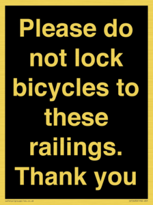 IV10430: Please do not lock bicycles to these railings. Thank you