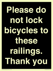 IV10430: Please do not lock bicycles to these railings. Thank you