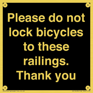 IV10430: Please do not lock bicycles to these railings. Thank you