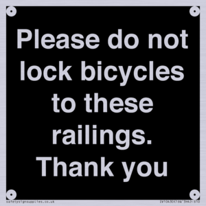 IV10430: Please do not lock bicycles to these railings. Thank you