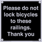 IV10430: Please do not lock bicycles to these railings. Thank you
