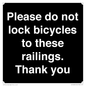 IV10430: Please do not lock bicycles to these railings. Thank you
