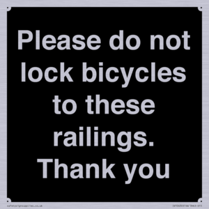 IV10430: Please do not lock bicycles to these railings. Thank you