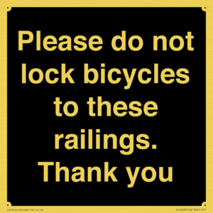 IV10430: Please do not lock bicycles to these railings. Thank you